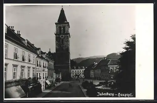 AK Judenburg, Hauptplatz mit Stadtturm