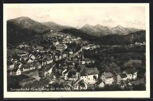 AK Grosslobming bei Knittelfeld, Teilansicht mit Kirche