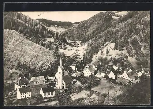 AK Rachau bei Knittelfeld, Ortspartie mit Kirche