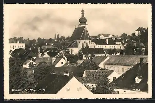 AK Sierning bei Steyr, Teilansicht mit Kirche