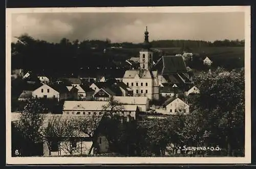 AK Sierning /O.-Ö., Teilansicht mit Kirche