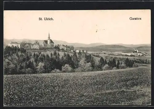 AK Garsten, Panorama mit Kirche St. Ulrich