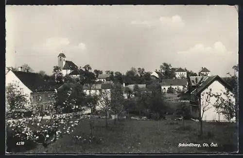 AK Schiedlberg /Ob. Öst., Teilansicht mit Kirche