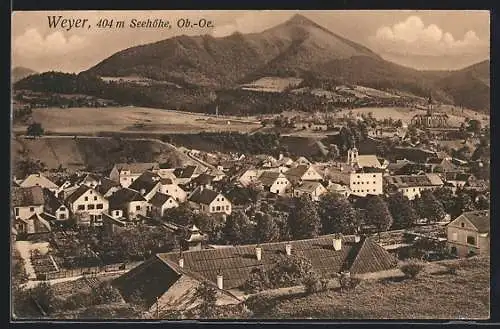 AK Weyer /Ob.-Oe., Teilansicht mit Bergen