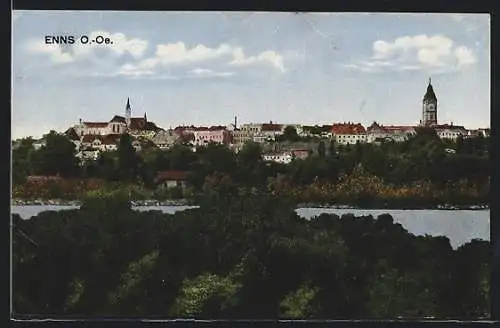 AK Enns, Ortspanorama mit Fluss