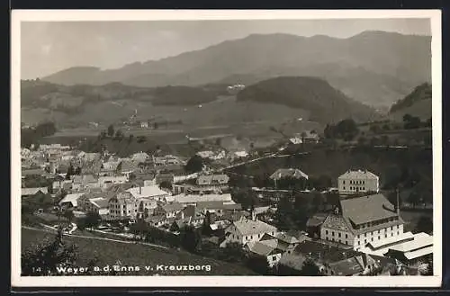AK Weyer a. d. Enns, Ortsansicht v. Kreuzberg
