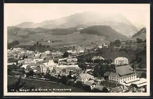 AK Weyer a. d. Enns, Totalansicht v. Kreuzberg