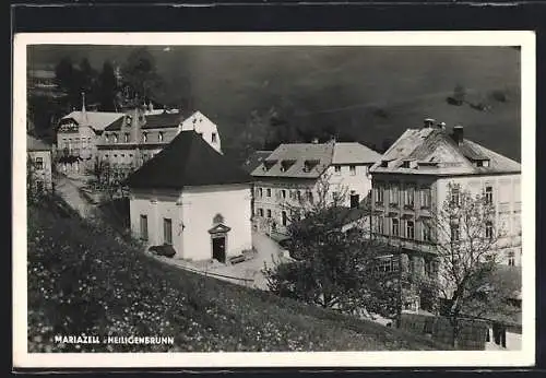 AK Mariazell, Heiligenbrunn aus der Vogelschau