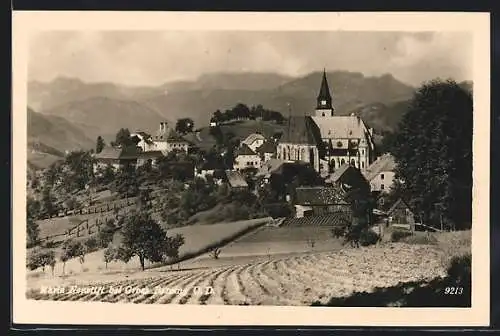 AK Maria Neustift, Ortspartie mit Kirche