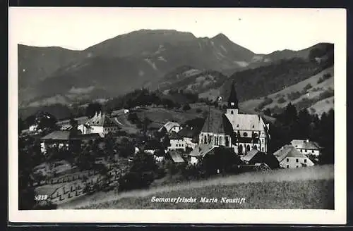 AK Maria Neustift /Gross Raming, Gesamtansicht mit Bergpanorama