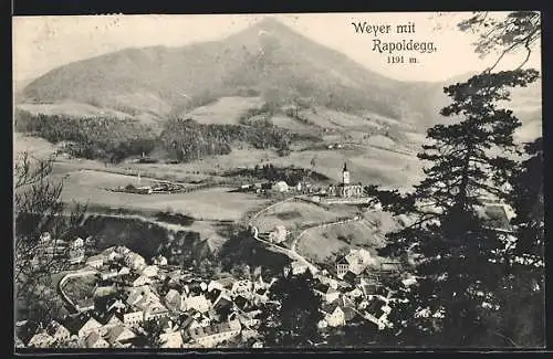 AK Weyer, Ortsansicht mit Blick auf Rapoldegg