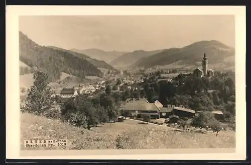 AK Weyer a. d. Enns, Gesamtansicht mit Bergpanorama