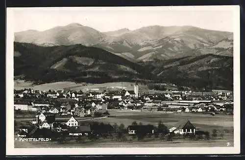 AK Knittelfeld, Ortsansicht gegen die Berge