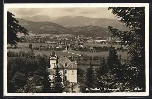 AK Knittelfeld /Steiermark, Gesamtansicht aus der Ferne von einer Villa aus