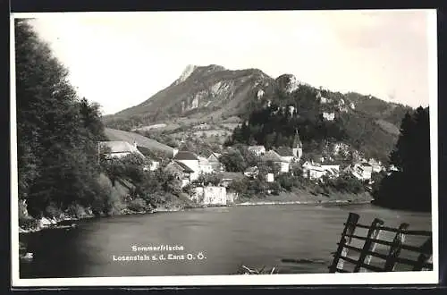AK Losenstein a. d. Enns, Blick über den Fluss zum Ort