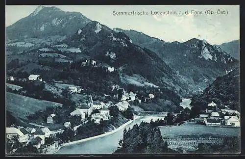 AK Losenstein a. d. Enns, Panoramablick auf den Ort