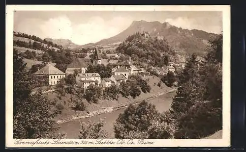 AK Losenstein /O.-Ö., Ortsansicht mit Kirche und Ruine