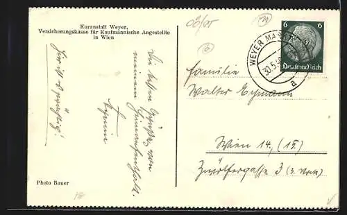 AK Weyer, Blick von der Terrasse d. Kuranstalt ins Hollensteinertal