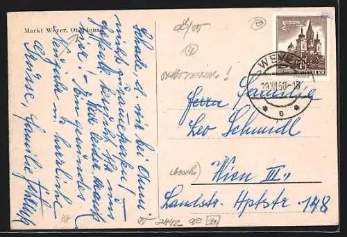 AK Weyer, Strassenzug mit Kirche