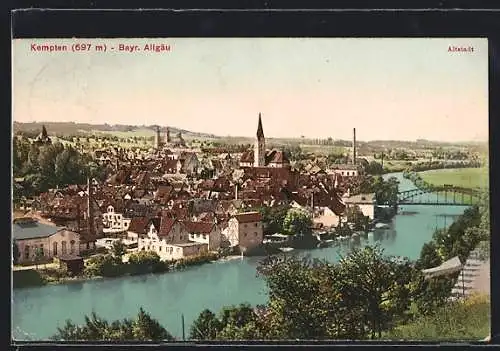 AK Kempten /Bayr. Allgäu, Teilansicht mit Altstadt