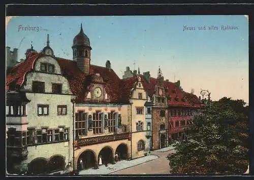 AK Freiburg / Breisgau, Neues und Altes Rathaus