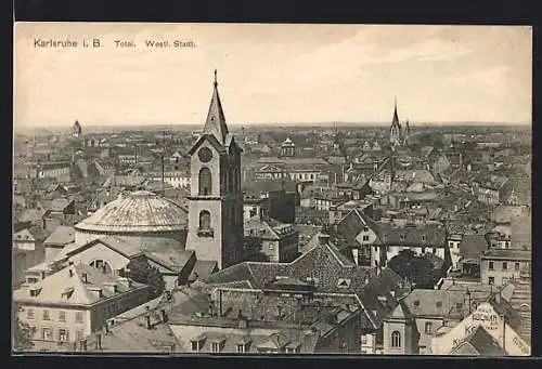 AK Karlsruhe i. B., Totalansicht Westliche Stadt