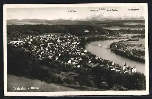 AK Waldshut, Panorama mit H. Kasten, Altmann, Säntis