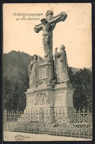 AK Oberammergau, Kreuzigungsgruppe auf dem Osterbichl