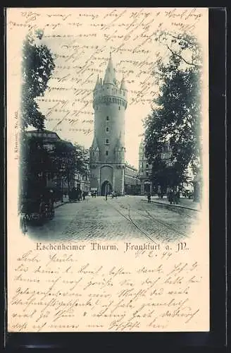 AK Frankfurt a. M., Partie am Eschenheimer Turm