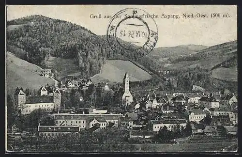 AK Aspang /Nied.-Oest., Panorama mit Kirche