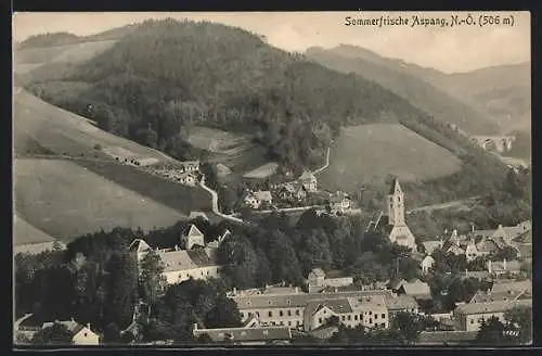 AK Aspang /N.-Oest., Panorama mit Kirche