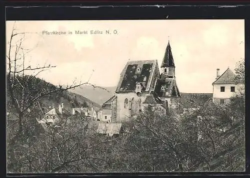 AK Markt Edlitz /N.-Ö., Ortspartie mit Pfarrkirche