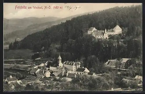 AK Feistritz am Wechsel, Teilansicht mit Schloss