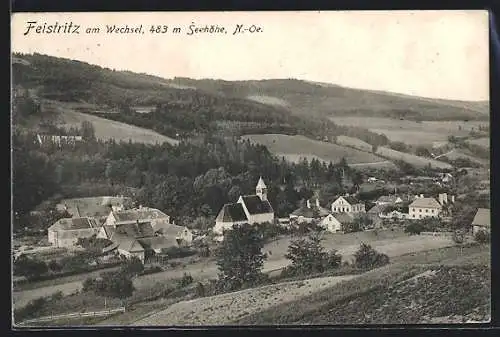 AK Feistritz am Wechsel, Panorama mit Kirche