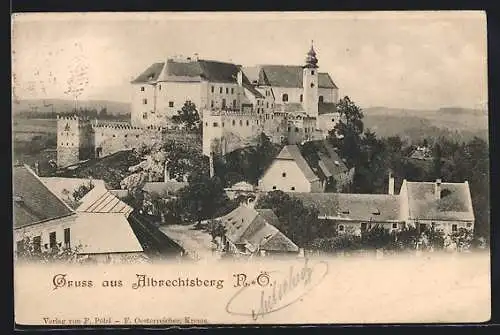 AK Albrechtsberg an der Grossen Krems, Blick in Richtung Schloss