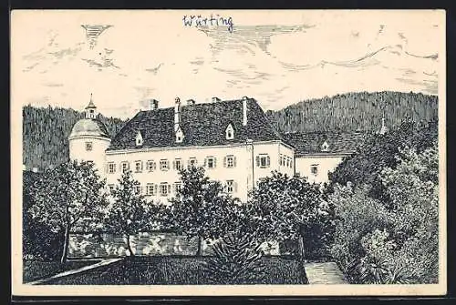 Künstler-AK Offenhausen, Schloss Würting