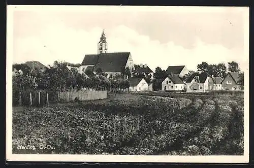 AK Eferding /O.-Oe., Ortspartie mit Kirche