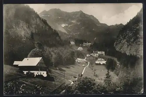 AK Hallstatt, Salzberg aus der Vogelschau