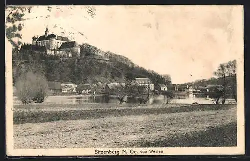 AK Sitzenberg /N.-Oe., Schloss von Westen