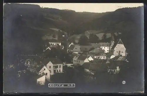 AK Edlitz /N.-Ö., Teilansicht mit Kirche