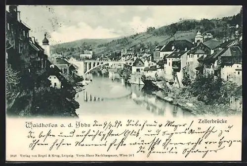AK Waidhofen a. d. Ybbs, Blick zur Zellerbrücke