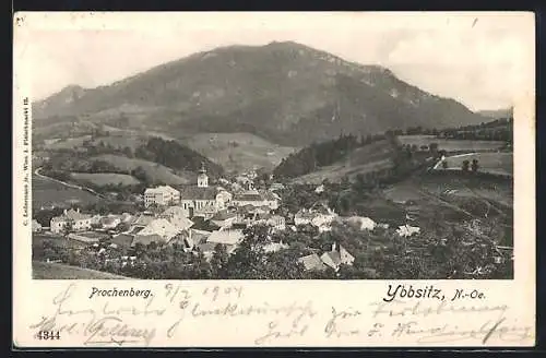 AK Ybbsitz /N.-Oe., Ortsansicht mit dem Prochenberg