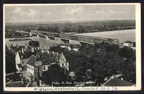 AK Tulln /N.-Oest., Blick auf die Eisenbahnbrücke