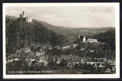 AK Senftenberg /Kremstal, Ortsansicht mit Burgruine