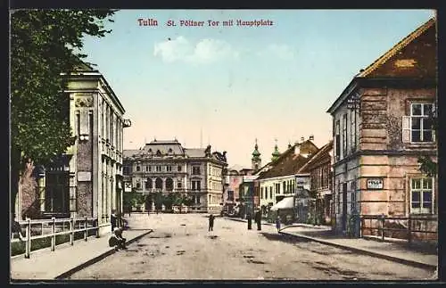 AK Tulln, St. Pöltner Tor mit Hauptplatz