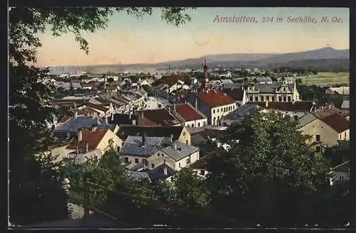 AK Amstetten, Ortsansicht aus der Vogelschau