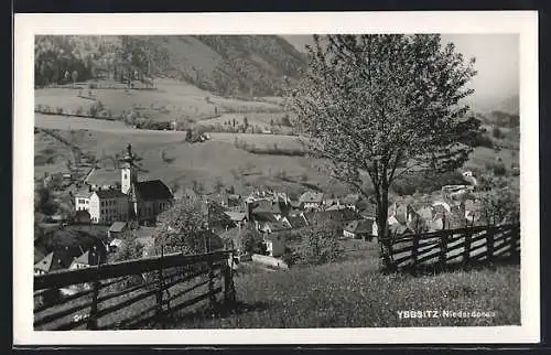 AK Ybbsitz /Niederdonau, Ortsansicht mit Kirche