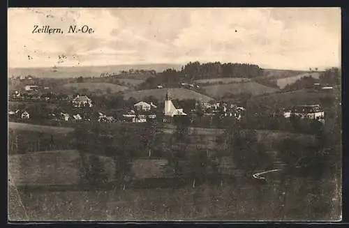 AK Zeillern /N.-Oe., Teilansicht mit Kirche