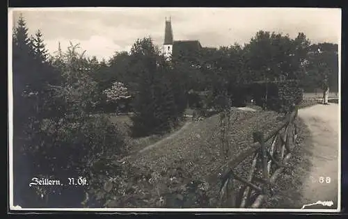 AK Zeillern /N.-Öst., Ortspartie mit Kirche