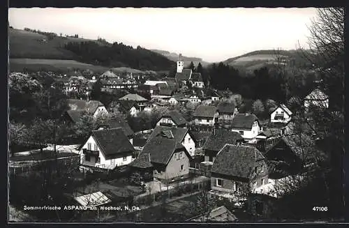 AK Aspang, Ortsansicht mit Blick zur Pfarrkirche Oberaspang